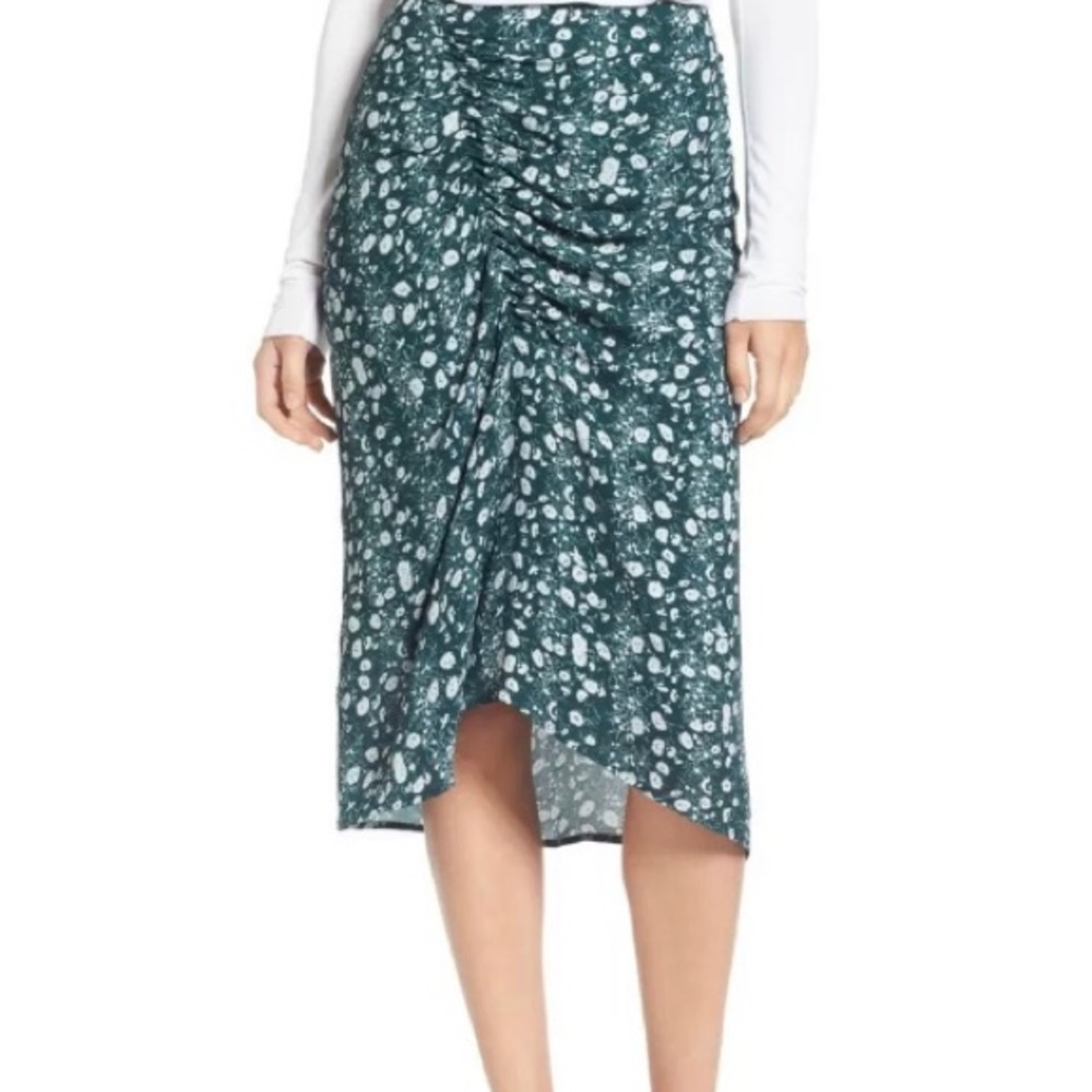 LEWIT Clara printed floral ruched skirt